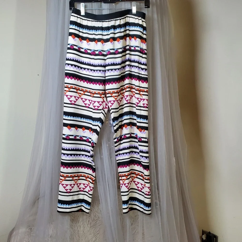 Bcbgmaxazria Aztec Southwestern‎ Print Pants Casual Lightweight Vaca Resort S